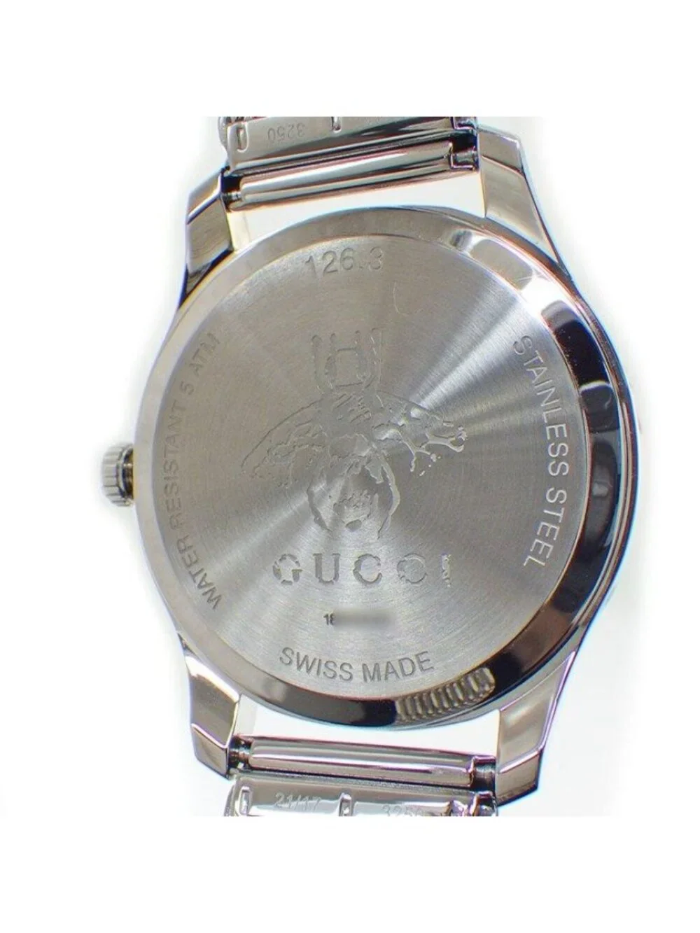 Gucci Watch G-timeless 126.3 Blue Dial Date Moon Phase SS Quartz Analog